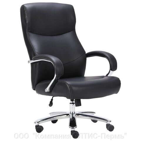 Кресло офисное brabix premium total HD-006, нагрузка до 180 кг, экокожа, хром, черное, 531933