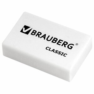 Ластик BRAUBERG Classic, 26х17х7 мм, белый, прямоугольный, 221033