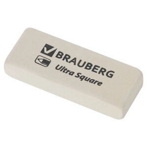 Ластик BRAUBERG Ultra Square, 50х20х9 мм, белый, натуральный каучук, 228709