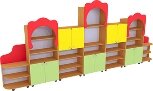 Мебель для детского сада стенка 4000/300/1710