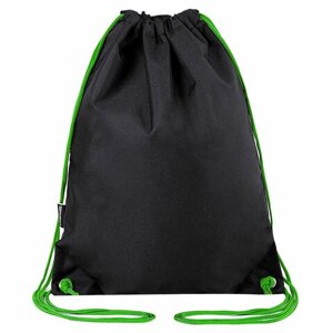 Мешок для обуви BRAUBERG плотный, карман на молнии, подкладка, 43х33 см, Neon Green, 271625