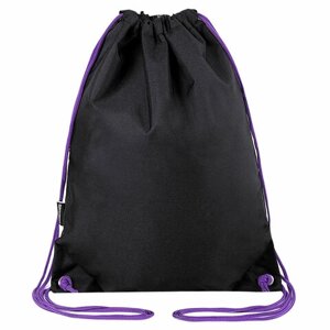 Мешок для обуви BRAUBERG плотный, карман на молнии, подкладка, 43х33 см, Neon Purple, 271626