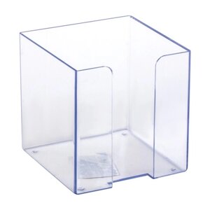 Подставка для бумажного блока пластиковая, 90х90х90 мм, прозрачная, ПЛ41