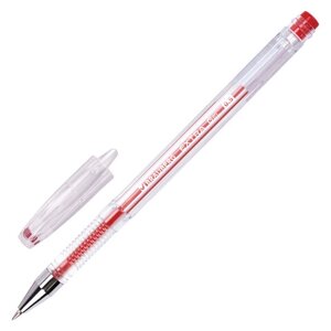 Ручка гелевая BRAUBERG EXTRA, КРАСНАЯ, корпус прозрачный, узел 0,5 мм, линия 0,35 мм, 143903