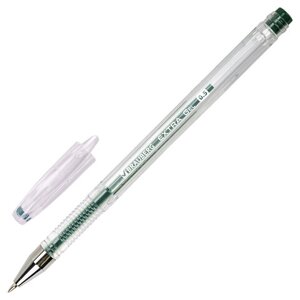 Ручка гелевая BRAUBERG EXTRA, ЗЕЛЕНАЯ, корпус прозрачный, узел 0,5 мм, линия 0,35 мм, 143904