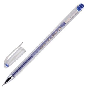 Ручка гелевая CROWN Hi-Jell, СИНЯЯ, корпус прозрачный, узел 0,5 мм, линия письма 0,35 мм, HJR-500B