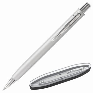Ручка подарочная шариковая BRAUBERG Vocale, СИНЯЯ, корпус серебристый с хромированными деталями, линия письма 0,5 мм,