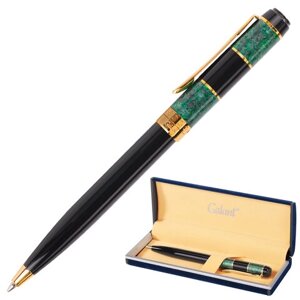 Ручка подарочная шариковая GALANT Granit Green, корпус черный с темно-зеленым, золотистые детали, пишущий узел 0,7 мм,