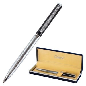 Ручка подарочная шариковая GALANT Landsberg, корпус серебристый с черным, хромированные детали, пишущий узел 0,7 мм,
