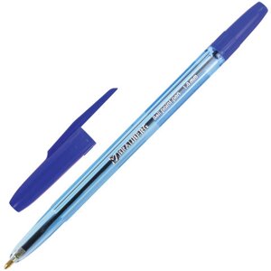 Ручка шариковая BRAUBERG Carina Blue, СИНЯЯ, корпус тонированный синий, узел 1 мм, линия письма 0,5 мм, 141669