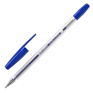 Ручка шариковая BRAUBERG M-500 CLASSIC, СИНЯЯ, корпус прозрачный, узел 0,7 мм, линия письма 0,35 мм, 143444