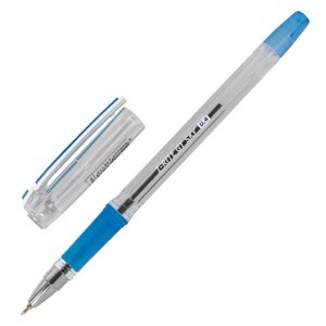Ручка шариковая масляная с грипом BRAUBERG i-Rite GT SKY, СИНЯЯ, голубые детали, узел 0,4 мм, 143299