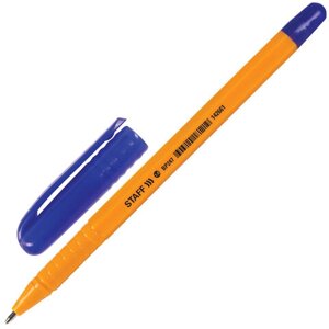 Ручка шариковая STAFF EVERYDAY BP-247 Orange, СИНЯЯ, шестигранная, корпус оранжевый, линия письма 0,5 мм, 142661