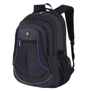 Рюкзак BRAUBERG HIGH SCHOOL универсальный, 3 отделения, Выбор, черный/синий, 46х31х18 см, 271652
