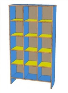 Шкаф напольный для горшков (размер ячейки 250*250*250) 16 ячеек (1080*260*1210)