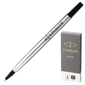 Стержень для ручки-роллера PARKER Quink RB, металлический 116 мм, линия письма 0,5 мм, черный, 1950277