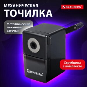 Точилка механическая BRAUBERG BLACK JACK, крепление к столу, металлический механизм, цвет чёрный, 222516