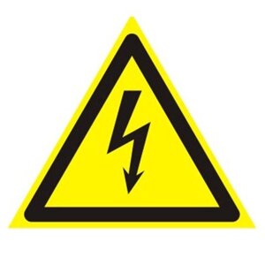 Знак предупреждающий Опасность поражения электрическим током, 200х200х200 мм, 610007/W08