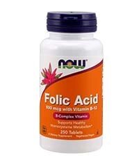 Фолиевая кислота / Folic Acid 800 мкг с Витамин B-12 250 таб.