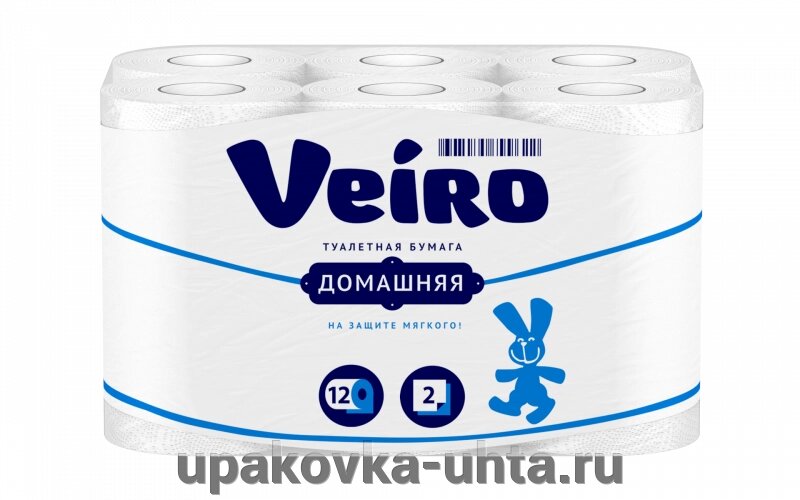 Бумага туалетная 2-сл "Виеро", белая (12рул) /6уп в паке от компании "ПолиПак" ПАКЕТЫ - фото 1