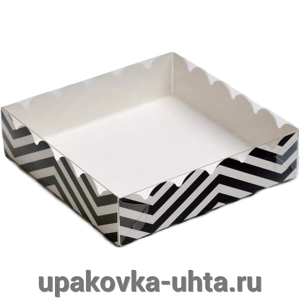 Коробка для Печенья 150*150* 30мм, Цветная с Прозрачн. крышк. /10шт от компании "ПолиПак" ПАКЕТЫ - фото 1