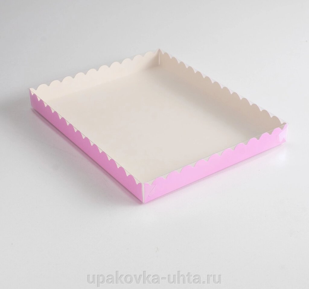 Коробка для Печенья 235*300*30мм, Цветная с прозрачн. крышк. /5шт от компании "ПолиПак" ПАКЕТЫ - фото 1