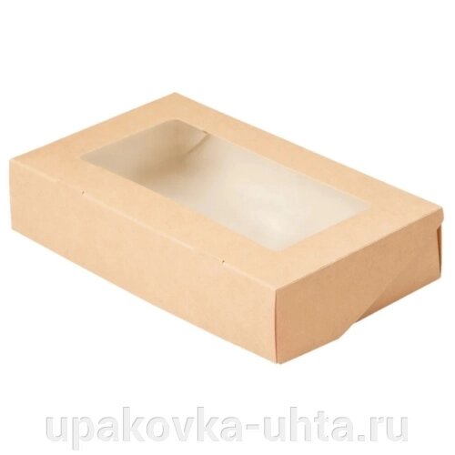 Коробка с окном Крафт 260*150*40мм, 1450мл /200шт в кор от компании "ПолиПак" ПАКЕТЫ - фото 1