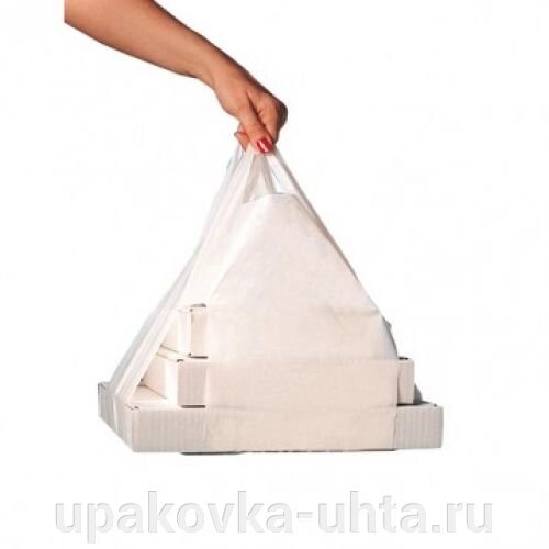 Пакет-майка ПНД 32+24*60см, под коробку для пиццы 30-38см, 14мкм (100шт) /10уп в кор от компании "ПолиПак" ПАКЕТЫ - фото 1