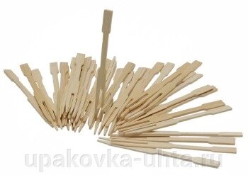 Пика-Вилочка бамбук "Два зуба", 9см (100шт) от компании "ПолиПак" ПАКЕТЫ - фото 1