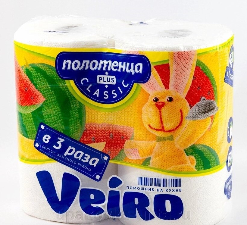 Полотенце бумажн. 2-сл "Виеро Плюс" (2рул) /4-15уп в паке от компании "ПолиПак" ПАКЕТЫ - фото 1