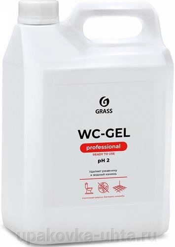 Средство д/санит. зон "Грасс WC-гель", 5кг /4шт в кор от компании "ПолиПак" ПАКЕТЫ - фото 1