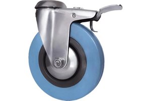 Аппаратное поворотное колесо с тормозом SChgb 25 (синяя резина)