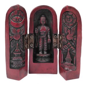 Сувенир из керамики складень Дипанкара (Будда прошлой эпохи) 13 см