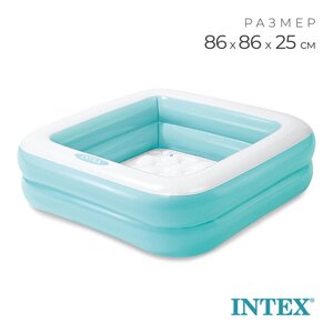 Бассейн надувной «Малыш» 57100NP INTEX, 86 х 86 х 25 см, 1-3 года, цвет микс