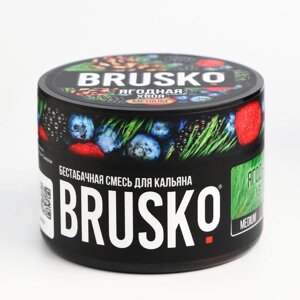 Бестабачная никотиновая смесь для кальяна Brusko "Ягодная хвоя", 50 г, medium