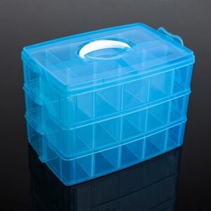 Бокс пластиковый для хранения, 3 яруса, 30 отделений, 251718 см, цвет МИКС