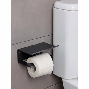 Держатель для туалетной бумаги ЛОФТ, 16011085 мм, цвет черный