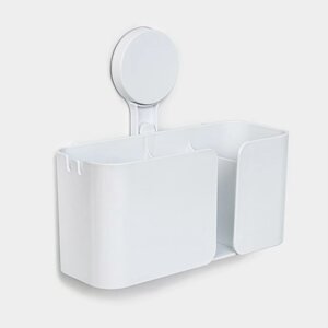 Держатель для ванных принадлежностей на липучке Доляна, 21199 см, цвет белый