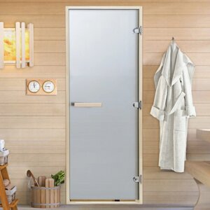 Дверь для бани и сауны "Графит", размер коробки 190х70 см, липа, 8 мм