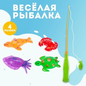 Игра «Весёлая рыбалка»удочка, 4 рыбки