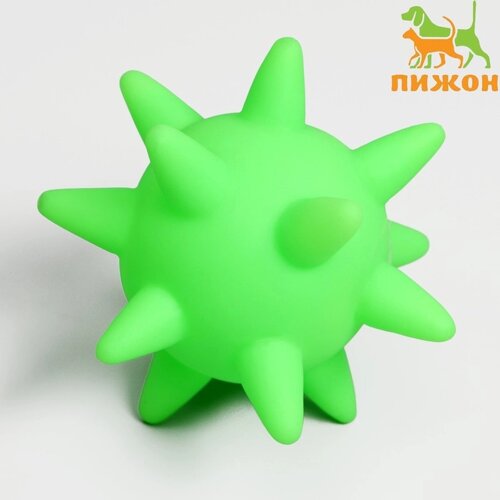 Игрушка пищащая "Вирус" для собак, 10 см, зелёная