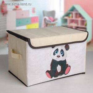 Короб стеллажный для хранения с крышкой «Малыш панда», 382524 см