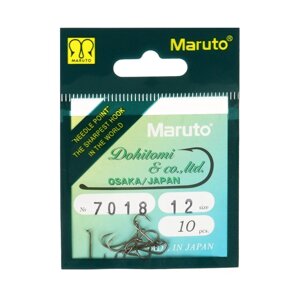 Крючки мушиные Maruto 7018, цвет BR,12, 10 шт.