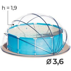 Купол-тент для бассейна d=360 см, цвет синий