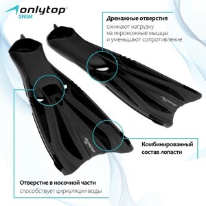 Ласты для дайвинга ONLYTOP, р. 40-41, цвет чёрный