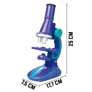 Микроскоп «Юный биолог», кратность увеличения 450х, 200х, 100х, с подсветкой