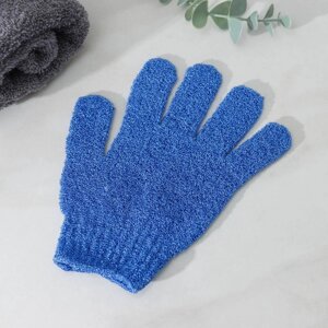 Мочалка-перчатка массажная Доляна, 1418 см, однотонная, цвет МИКС