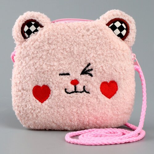 Мягкая сумка "Мишка"цвет нежно розовый
