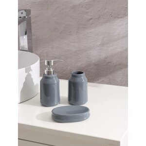 Набор аксессуаров для ванной комнаты SAVANNA «Глянец», 3 предмета (мыльница, дозатор для мыла 350 мл, стакан), цвет