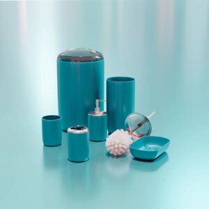 Набор аксессуаров для ванной комнаты «Тринити», 6 предметов (мыльница, дозатор для мыла, два стакана, ёрш, ведро), цвет